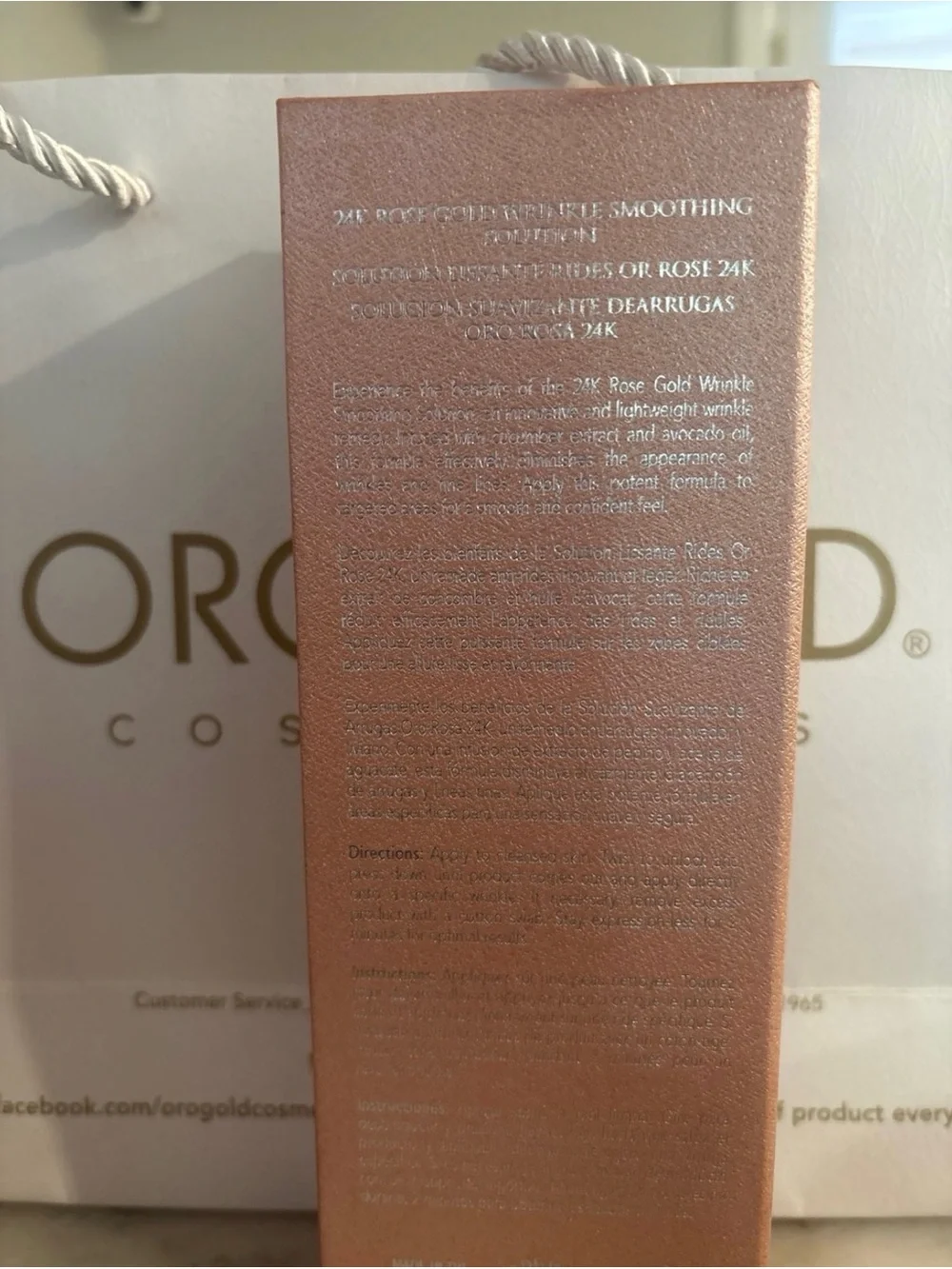 Orogold 24k Rose gold wrinkle smoothing solution